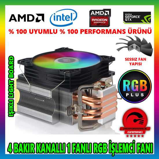 Snowman T4 Fan RGB Light Board 4 Bakır Kanallı CPU Soğutucu Fan Snowman T4 Fan RGB Light Board 4 Bakır Kanallı CPU Soğutucu Fan